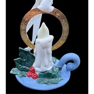 Wedgwood Jasperware Holiday Candle Christmas Ornament
